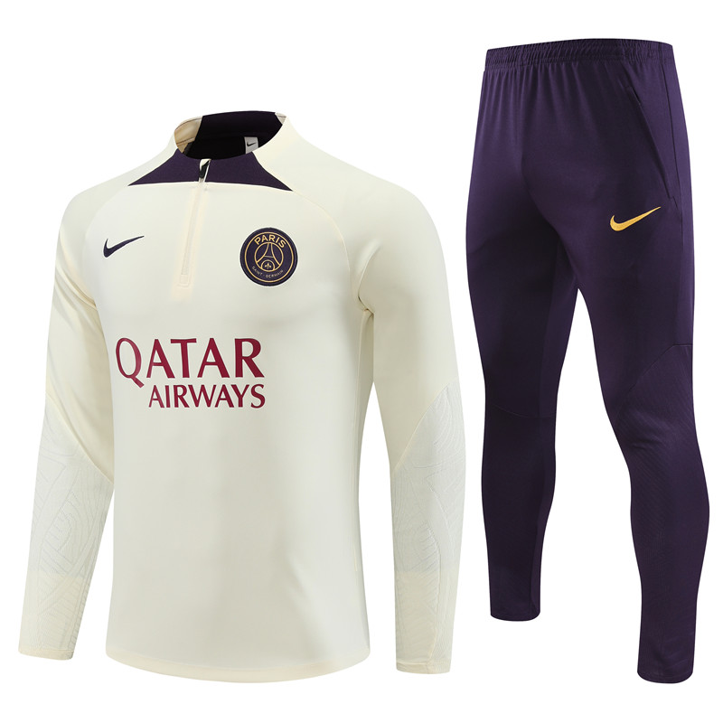 Paris Saint-Germain PSG 23-24 Long Sleeve Training Set -Creamy White